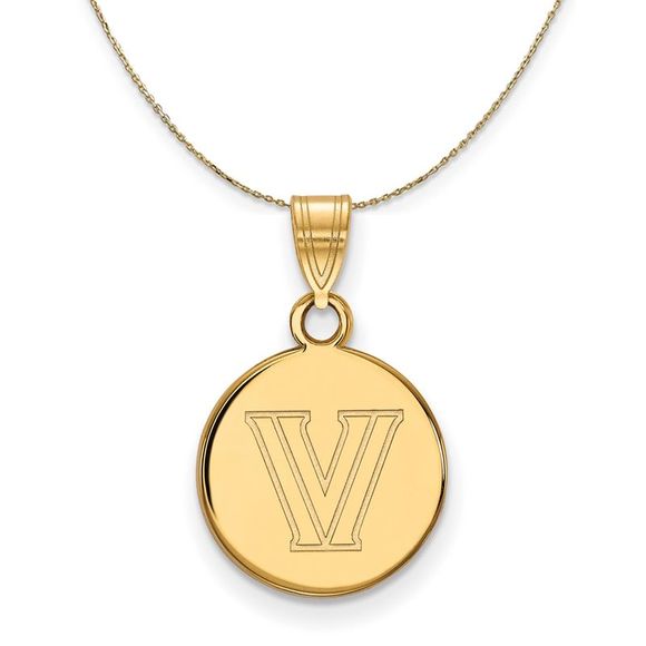 14k Yellow Gold Villanova U. Small Disc Necklace - 22 Inch - Picture 1 of 7